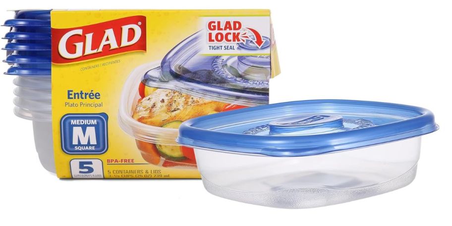Glad Medium Square 25oz Food Storage Containers 5-Pack