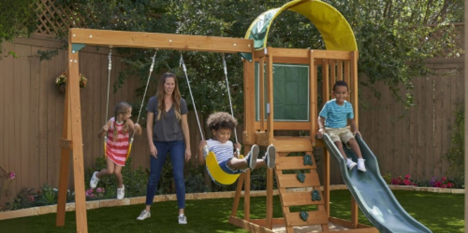 KidKraft Swing Set w/ Slide & Rock Wall Only $198 Shipped on Walmart.com (Reg. $399)