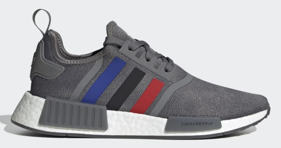 grey, red, blue white, men's adidas shoe