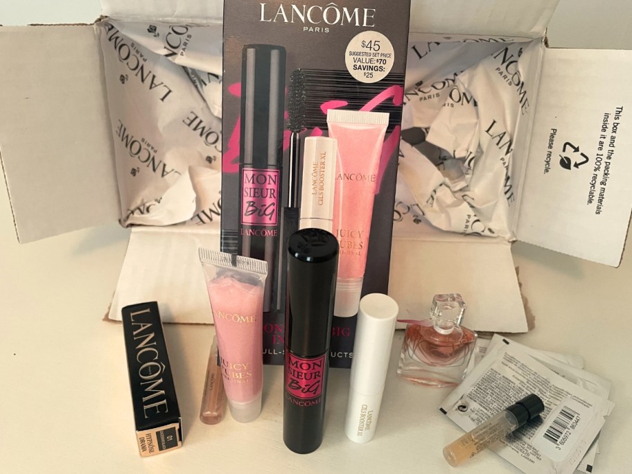 Lancome makeup set with box and samples