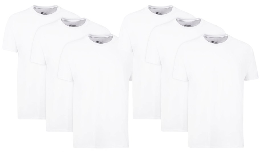 6 white crew neck t-shirts