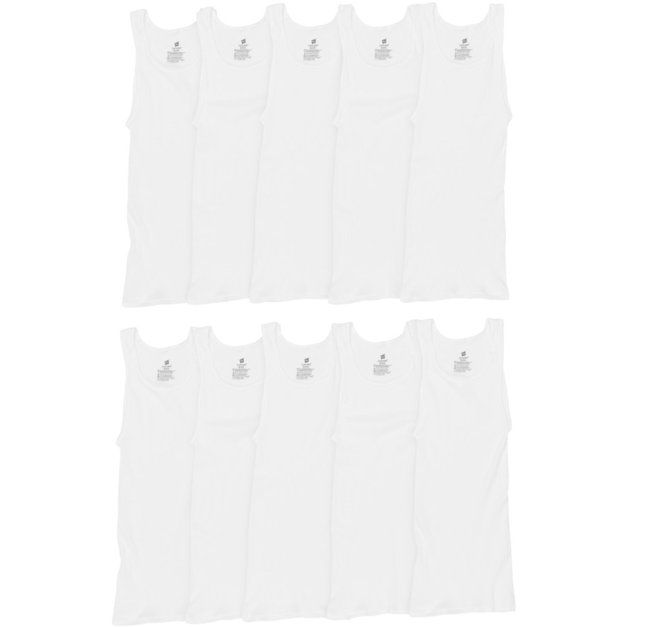 10 white tank top undershirts