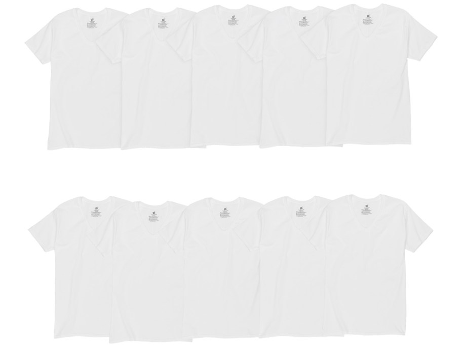 10 white v-neck t-shirts