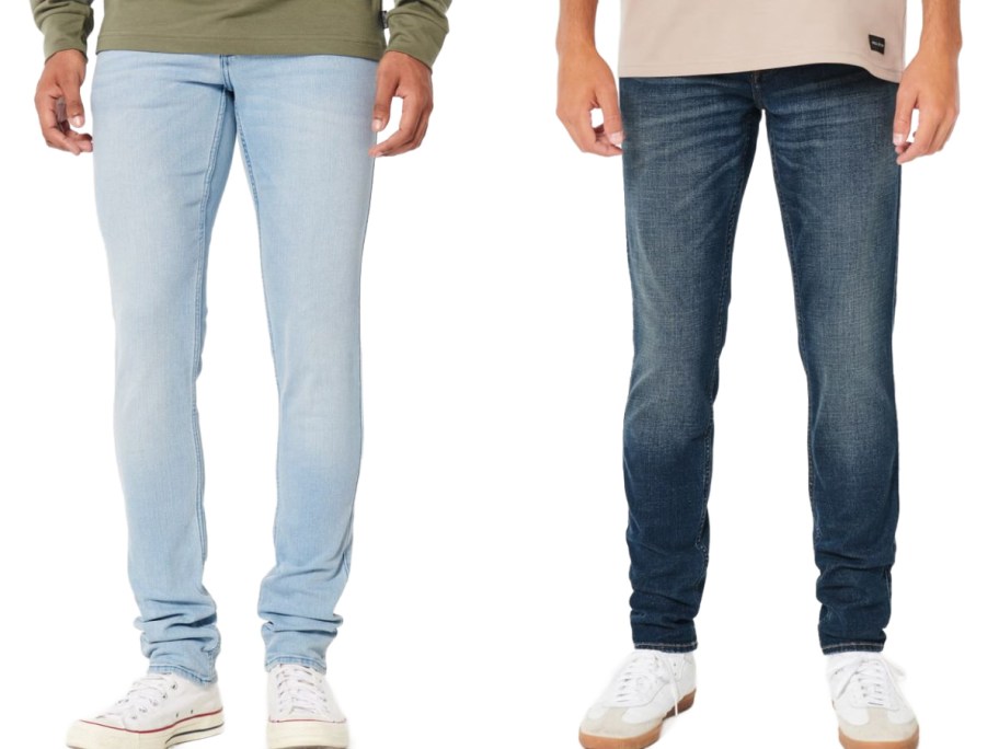 Stock images of 2 men wearing Hollister jeans