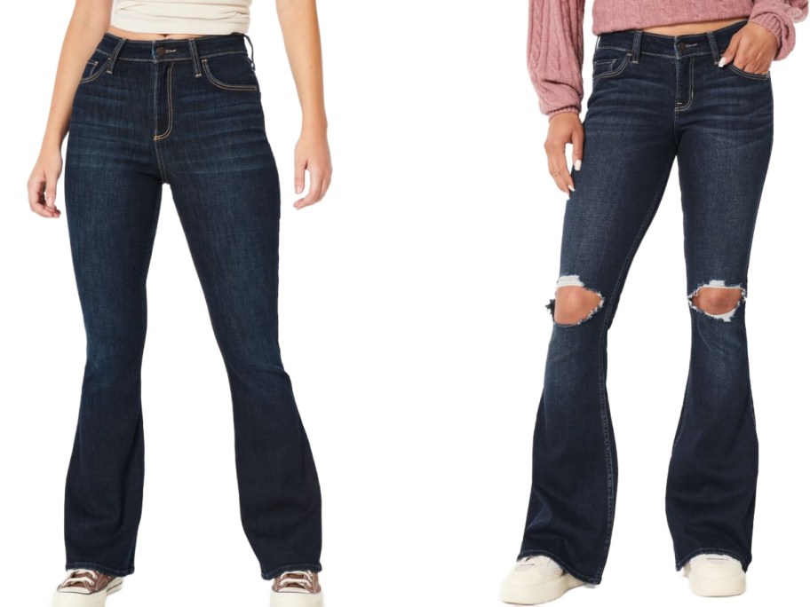 Stock images of two women wearing Hollister Jeans