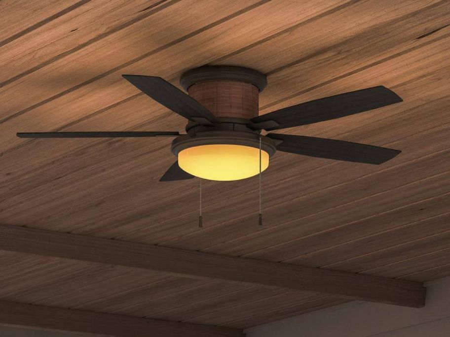 Hampton Bay Roanoke 48"Indoor/Outdoor Natural Iron Ceiling Fan w/ LED Bulbs