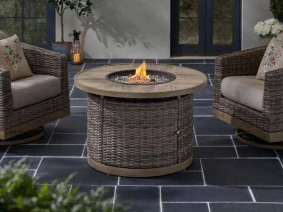Home Decorators Collection Avondale Round Steel Propane Gas Fire Pit