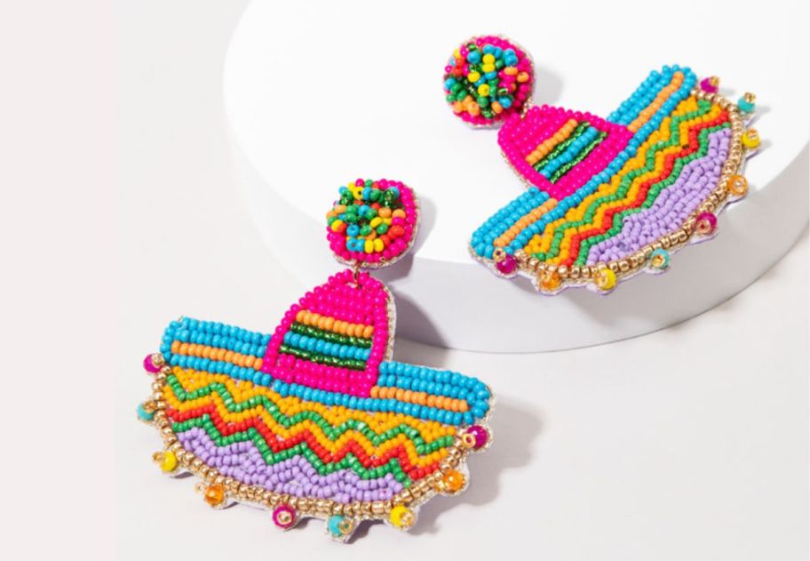 seed bead sombrero earrings