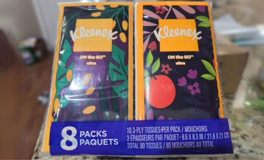 Kleenex Tissues On-The-Go Packs in a bundle