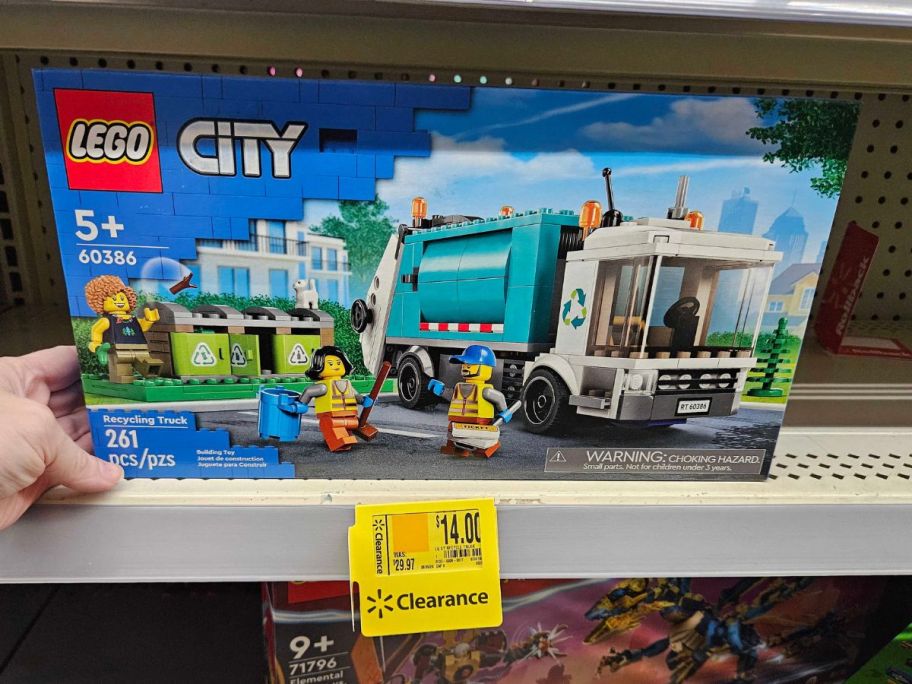 LEGO City Recycling Truck & Toy Vehicle Set w/ 3 Sorting Bins  box on shelf in store