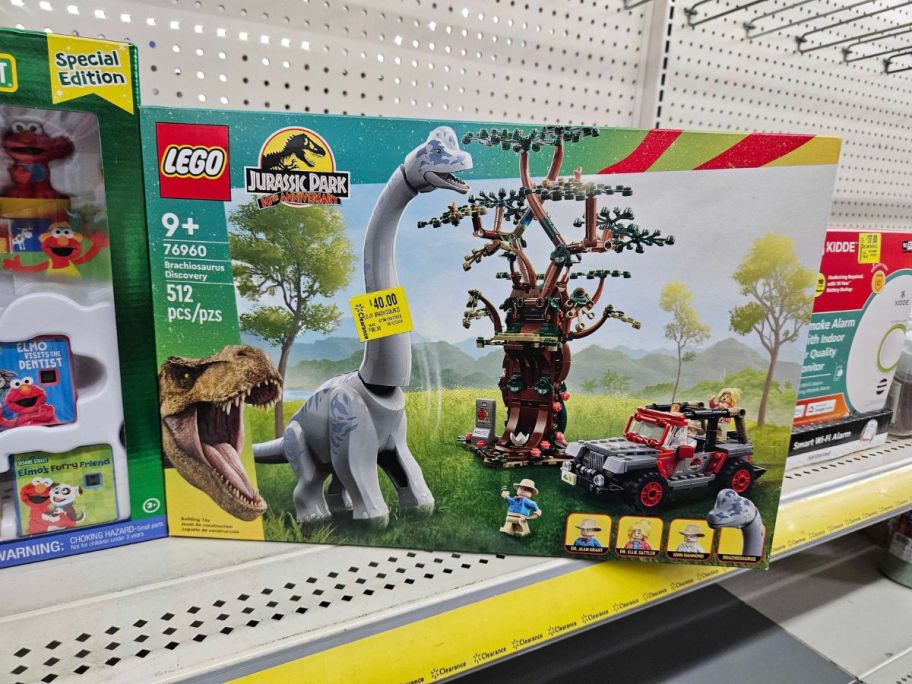 LEGO Jurassic World Brachiosaurus Discovery box on shelf in store