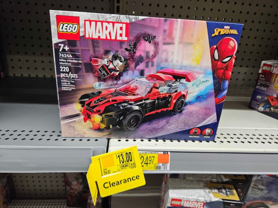 LEGO Marvel Spider-Man Miles Morales vs. Morbius Building Toy box in store on shelf