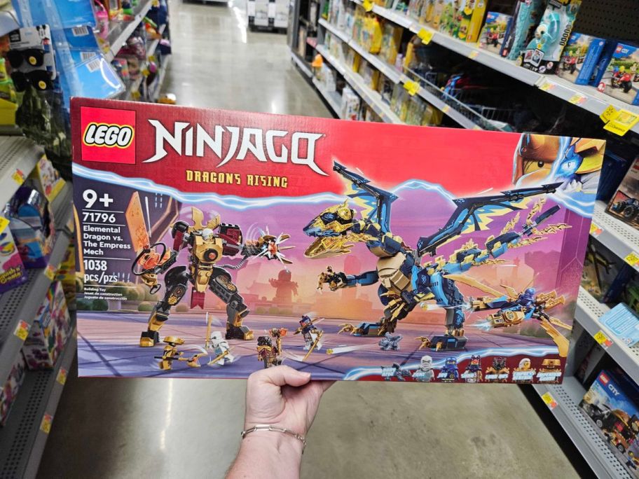 LEGO NINJAGO Elemental Dragon vs. The Empress Mech box in hand in store