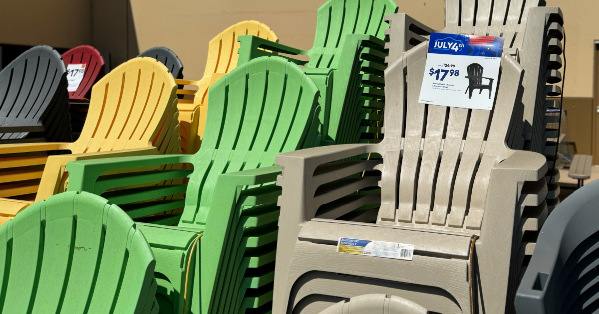 Stackable Adirondack Chairs Only $17.98 on Lowes.com | 6 Color Choices!
