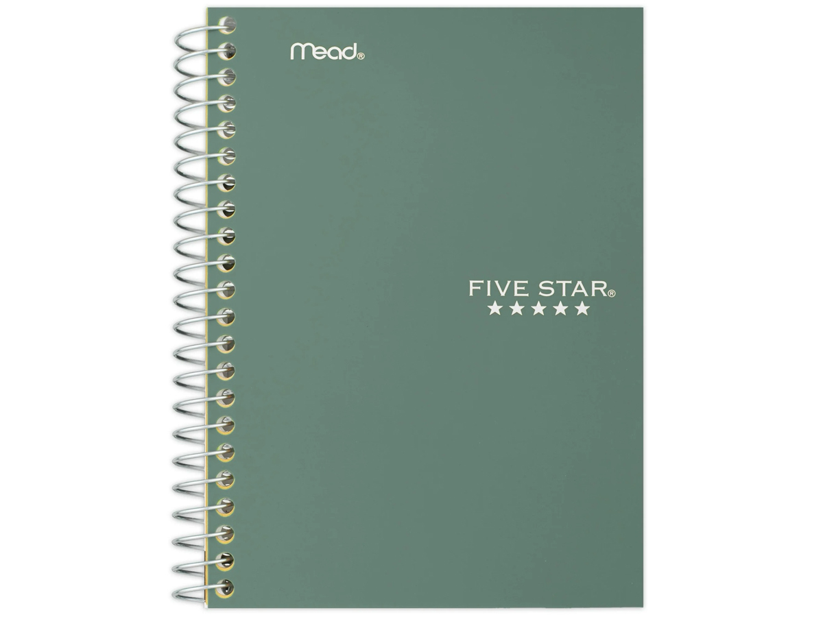 Mead Five Star Spiral Notebooks 6-Pack - 7x4 3/8 College Rule 100 Sheets Assorted Colors