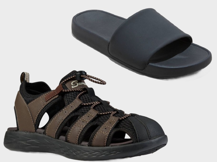 Men's sandals in brown and black