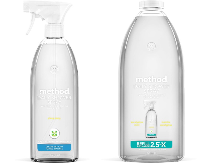 Method Daily Shower Cleaner spray and refill bottle