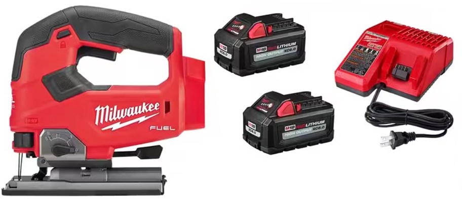 milwaukee jig saw with two batteries and charger