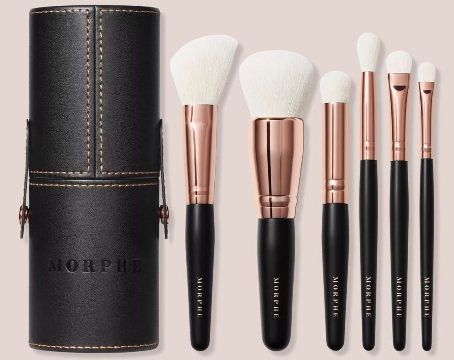 a 7 piece travel makeup brush set