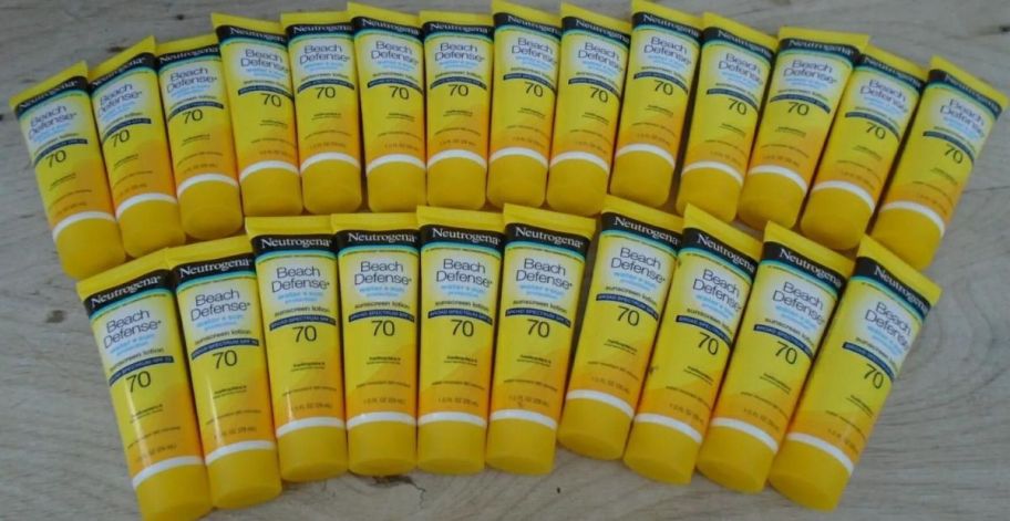 Quite a few Neutrogena Beach Defense Sunscreen Lotions 
