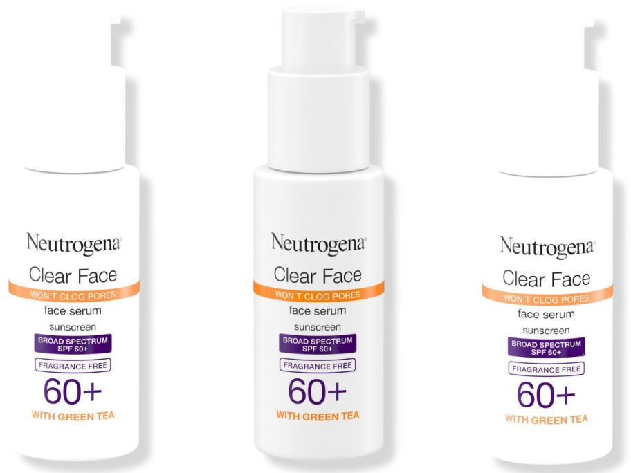 Neutrogena Clear Face Serum SPF 60 Sunscreen w/ Green Tea 1.7oz stock image