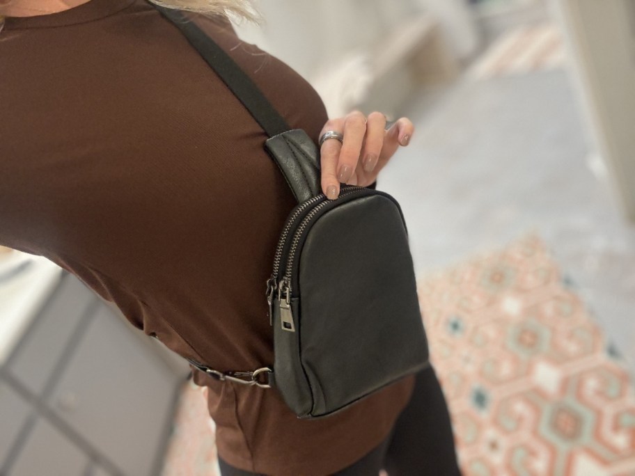 woman wearing No Boundaries Sling Crossbody