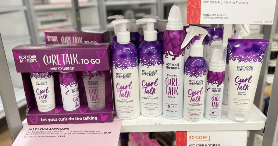 A shelf of Not YOur Mother's Curl care at ULTA