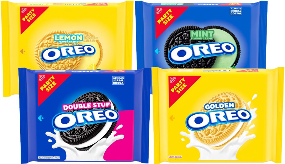 party size packs of oreo cookies in different flavors