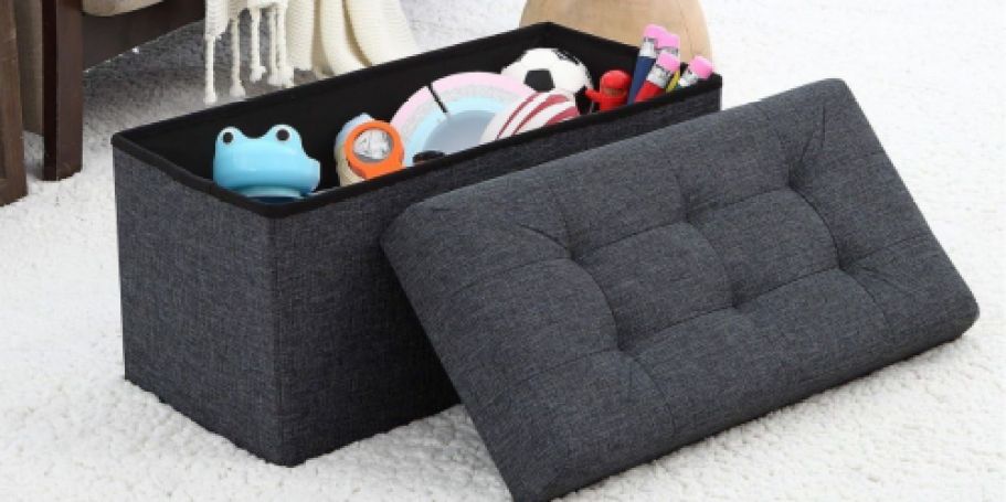 Tufted Linen Storage Ottoman from $19.99 Each Shipped (Regularly $50!)