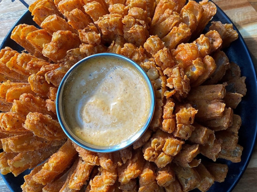 Outback Bloomin Onion with dipping sauce