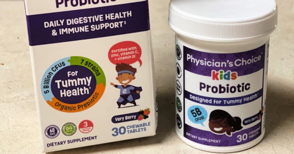 bottle of Physician’s Choice Probiotics for kids