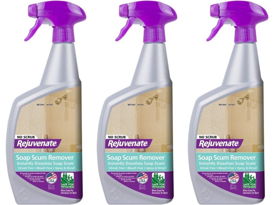 3 bottles of Rejuvenate Soap Scum Remover Spray