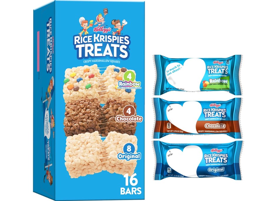 blue variety pack box of rice krispies treats