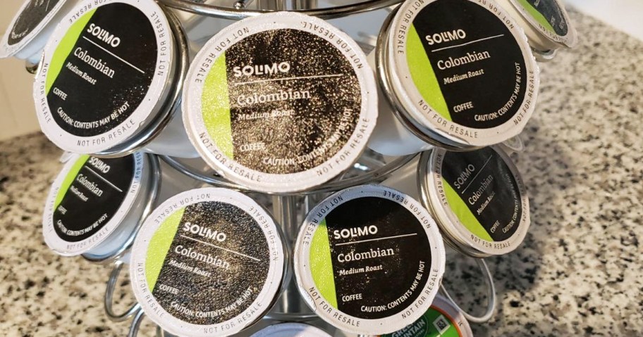 Solimo Coffee K-Cups in k-cup holder