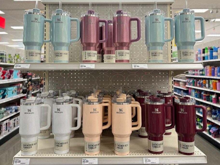 New Stanley colors at Target on a shelf