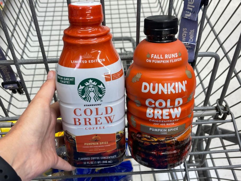 Starbucks and Dunkin Cold Brew Pumpkin Spice at Walmart