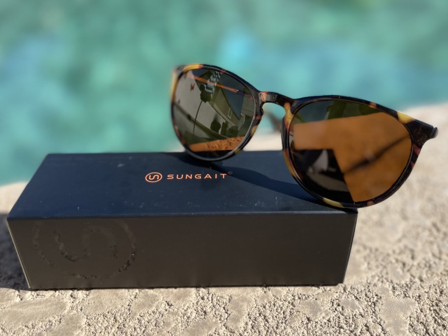 Sungait sunglasses displayed with their box