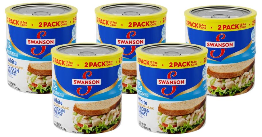 Swanson White Premium Chunk Canned Chicken Breast 12.5oz 2-Packs stock images