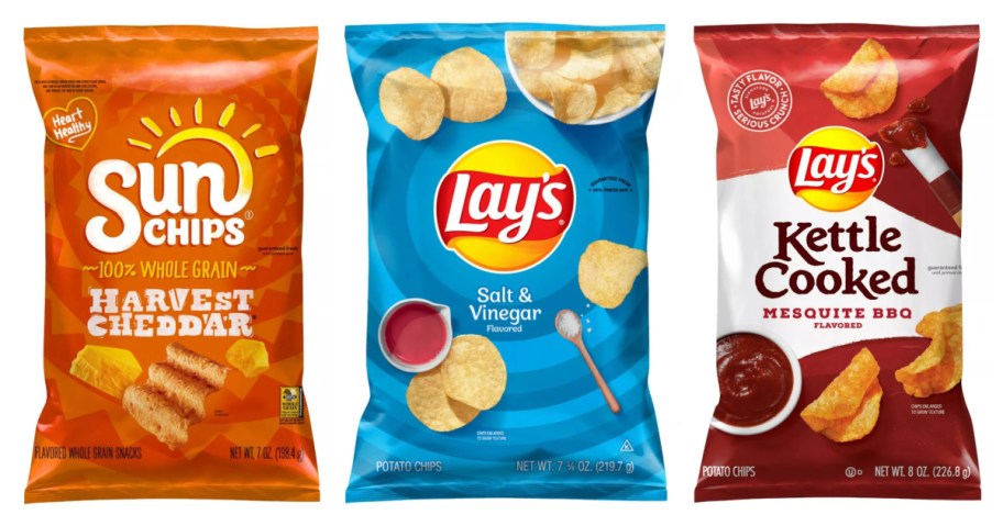 three bags of chips