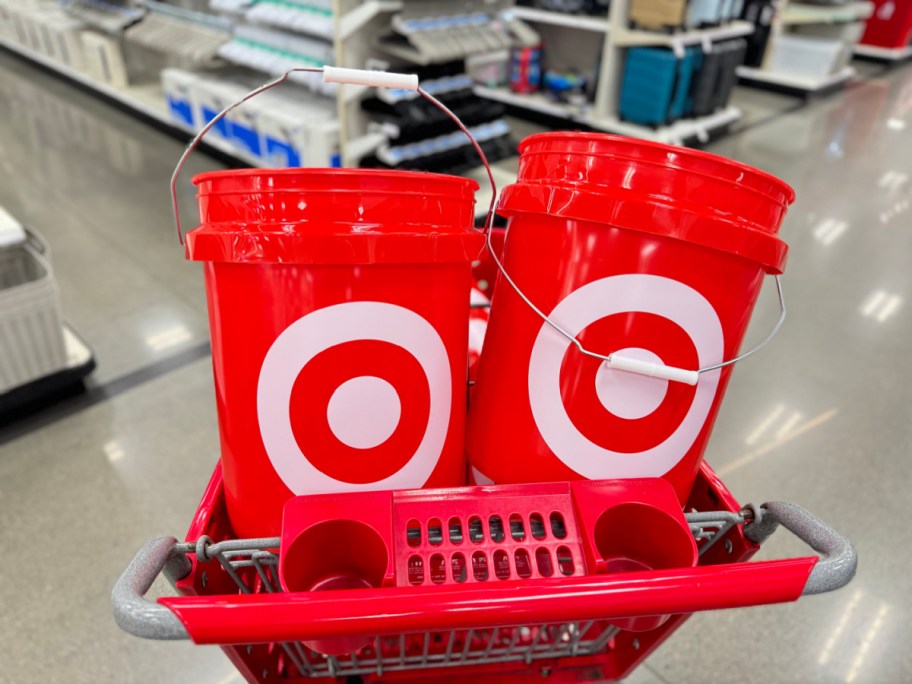 2 red target buckets in shopping cart