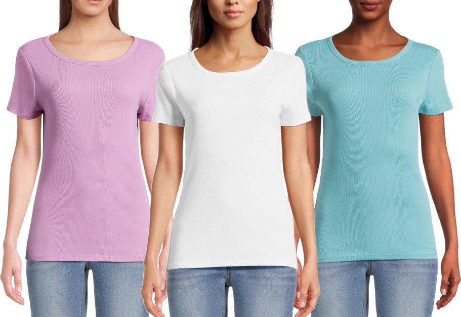 Walmart Time and Tru Women’s Rib T-Shirts 3-Count Only $6.88 (Reg. $21)