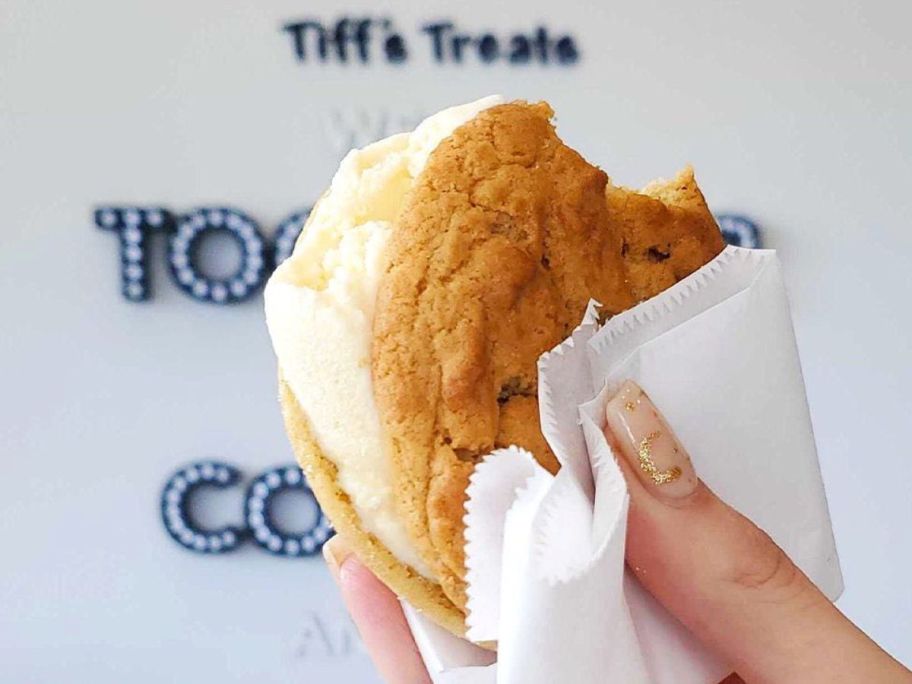 Hand Holding a Tiffwich from Tiff's Treats