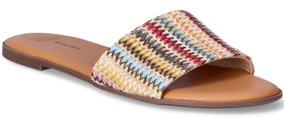 Time and Tru Women's Woven Slide Sandals Multi