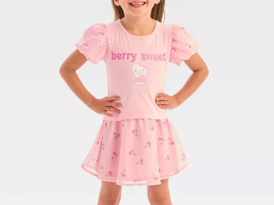 Toddler Girls' Hello Kitty Top and Skirt Set
