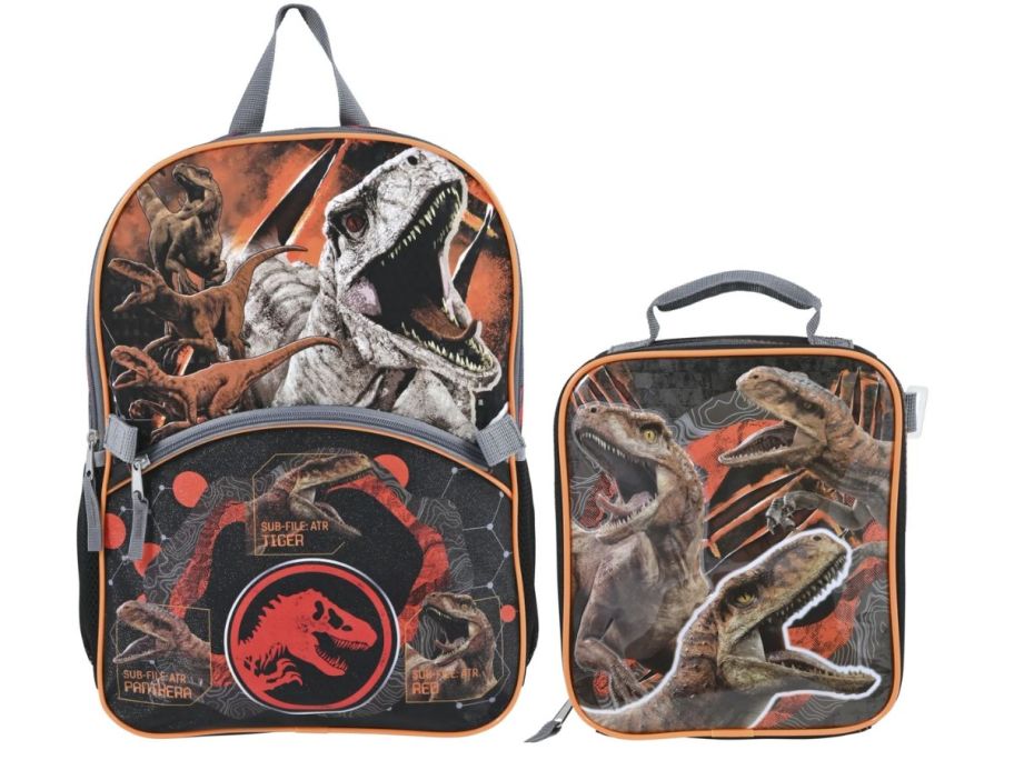 Universal Jurassic World Boys 17 Laptop Backpack 2-Piece Set with Lunch Bag