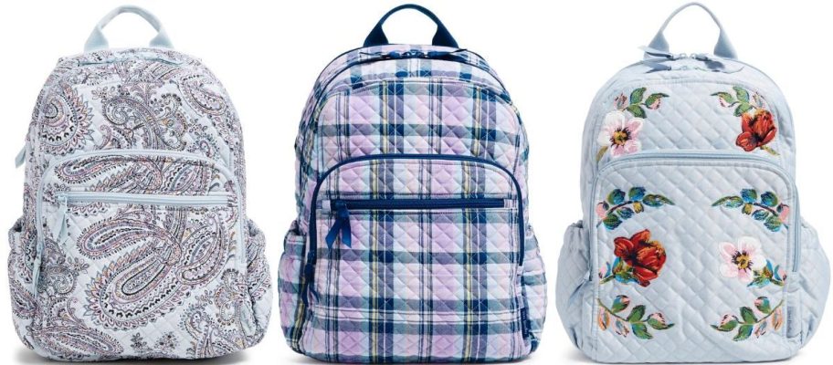 three campus backpacks in 3 different patterns