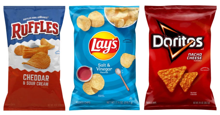 three bags of chips