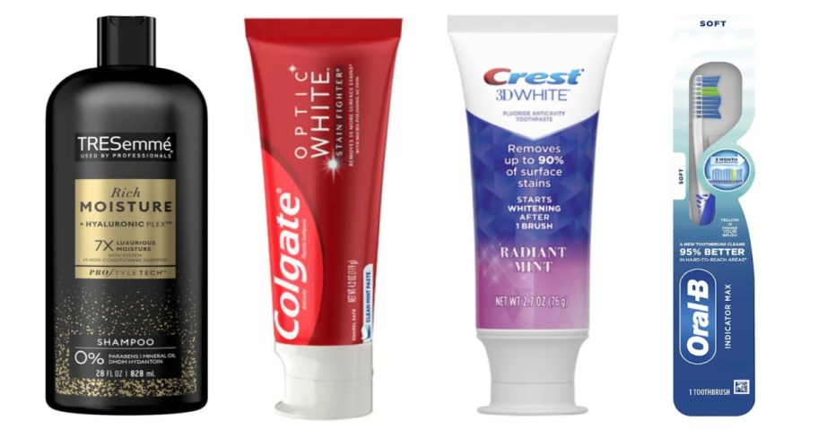 shampoo and dental care products