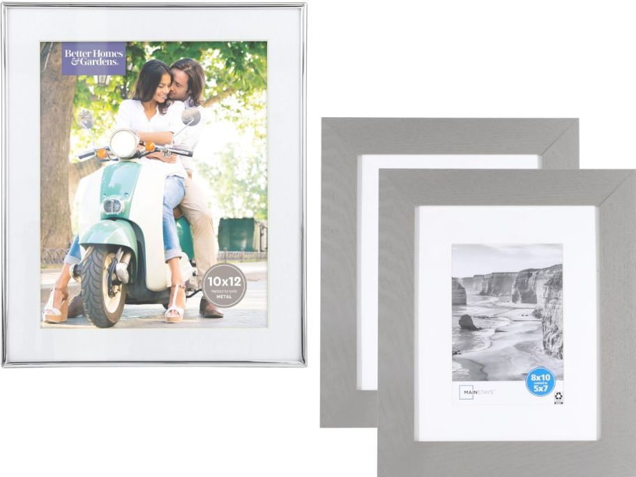 Stock image of a Better Homes and Gardens and Mainstays picture frames