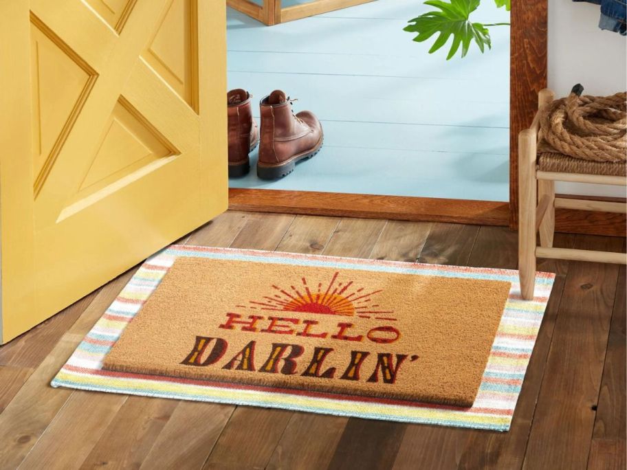 Wanda June Home Hello Darlin' Coir Doormat 2-Piece Set at doorstep